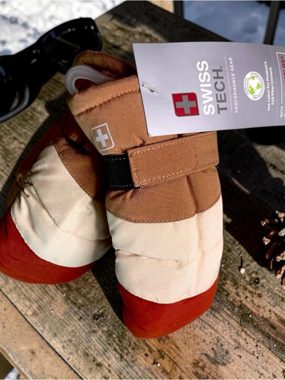 SWISS TECH BROWN MULTI 3M THINSULATE  WATERPROOF TODDLER SKI MITTENS ONE SIZE NW